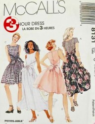 8131 MCCALLS 3 HOUR SWING TIED DRESS SLEEVES OR NOT PATTERN 12-16 UNCUT 
